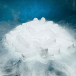 Dry Ice is very cold and will freeze ice cream very quickly