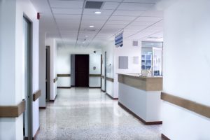 Corridor interior inside a modern hospital